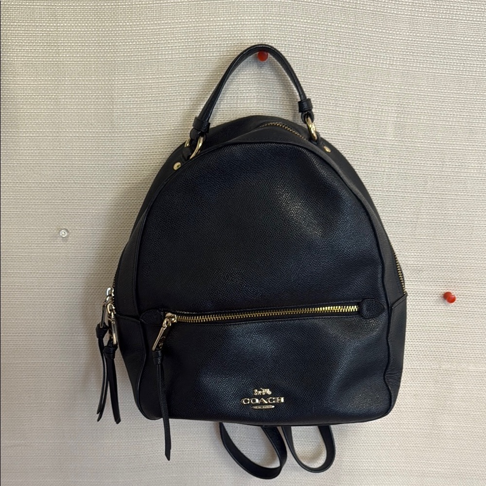 Coach Black Leather Backpack with Classic Design